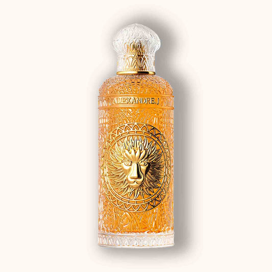 A perfume bottle of Alexandre.J Imperial Peacock Extract.