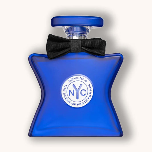 A perfume bottle of Bond No. 9 The Scent of Peace For Him.