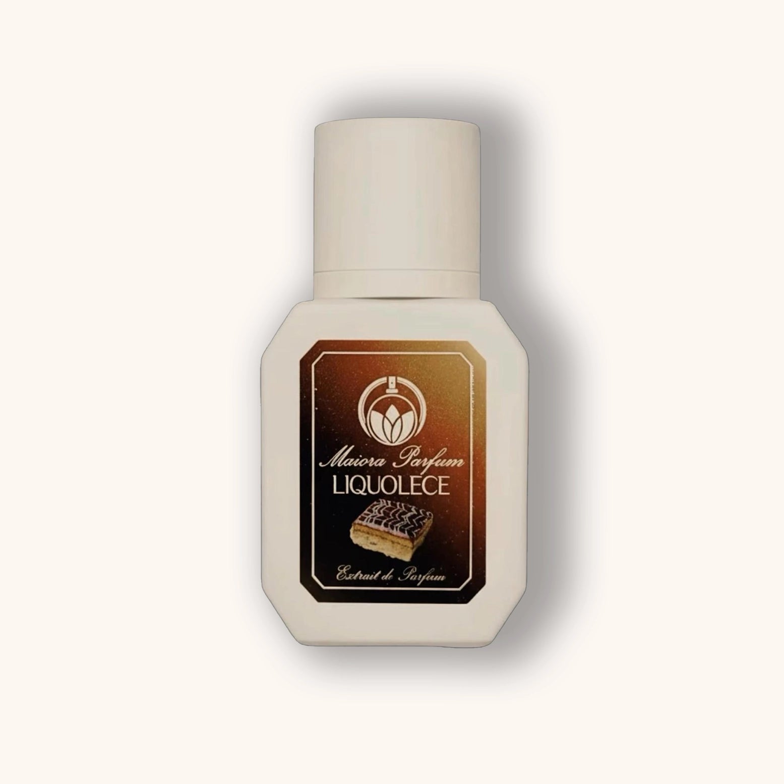 Perfume bottle with a visible brand logo on a white background