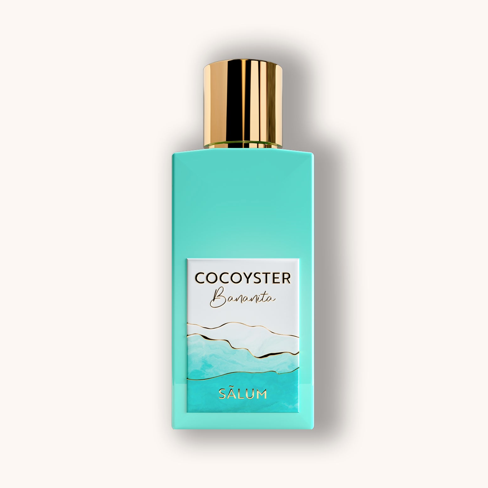 Cocoyyster Salum perfume bottle with gold cap on a white background