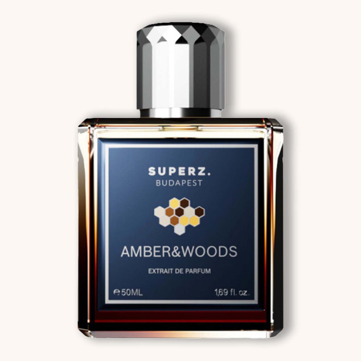 A perfume bottle of Superx Amber & Woods.