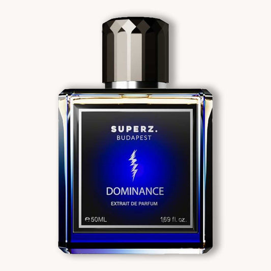 A perfume bottle of Superz Dominance.